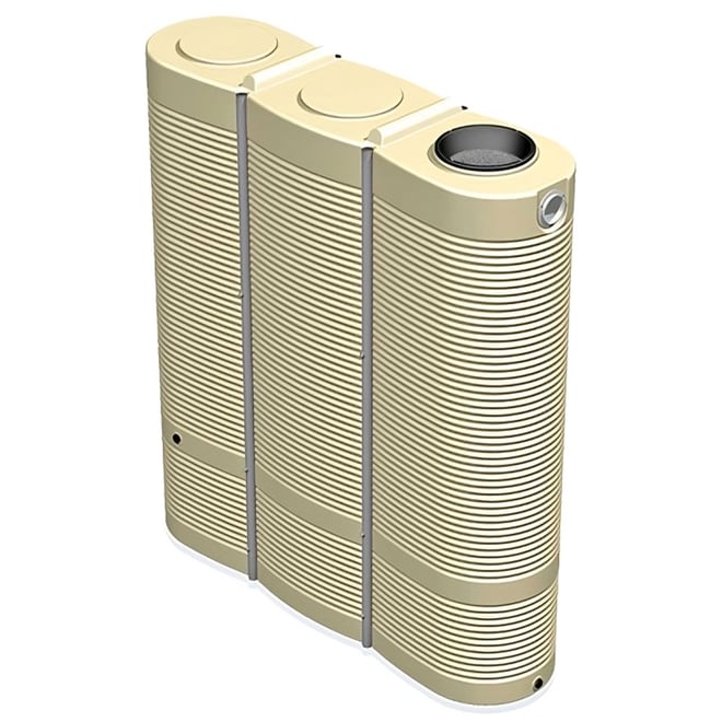 Modular Slimline Corrugated Poly Water Tank 1500L Gun Metal Grey