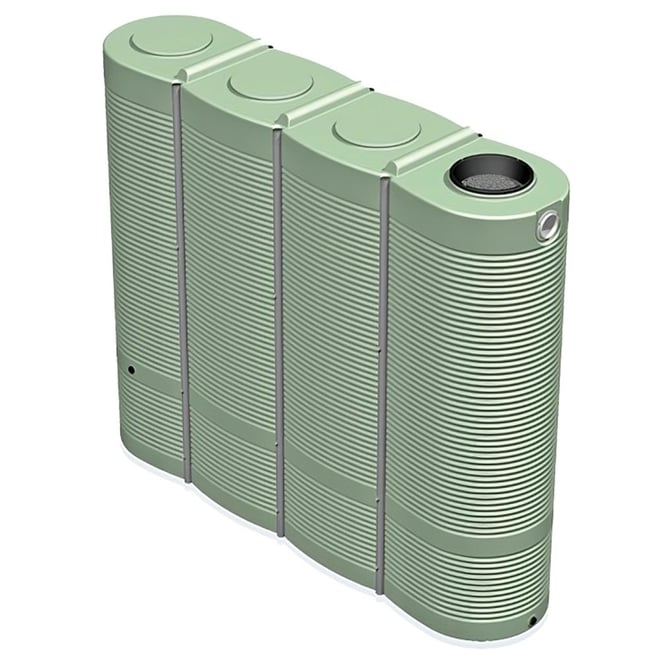 Modular Slimline Corrugated Poly Water Tank 2500L Mist Green