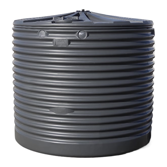 Corrugated Round Poly Water Tank 13500L Granite