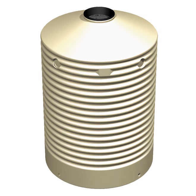 Corrugated Round Poly Water Tank 1600L Mist Green