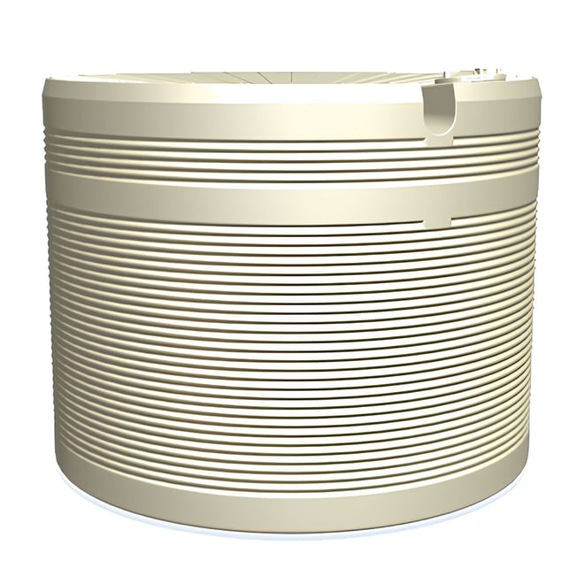 Corrugated Round Poly Water Tank 50050L Smooth Cream