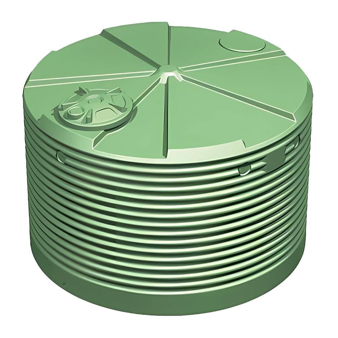 Corrugated Squat Poly Water Tank 4500L Beige