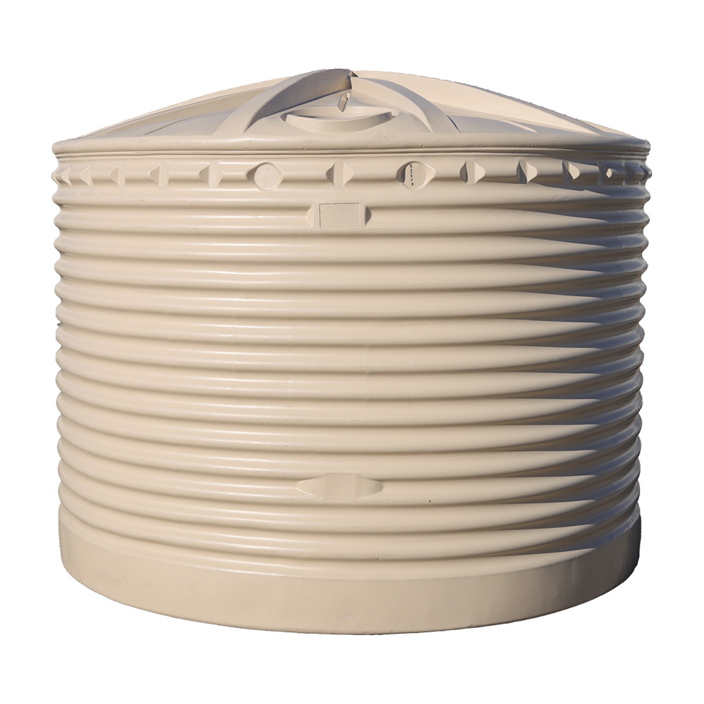 Corrugated Self Supporting Lid Round Water Tank 22500L Beige