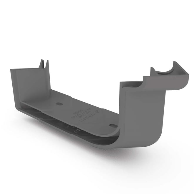 Quad Gutter Low Front 115 External Two Piece Cast Angle 90° Cobblestone