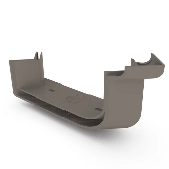 Quad Gutter Low Front 115 External Two Piece Cast Angle 90° Driftwood