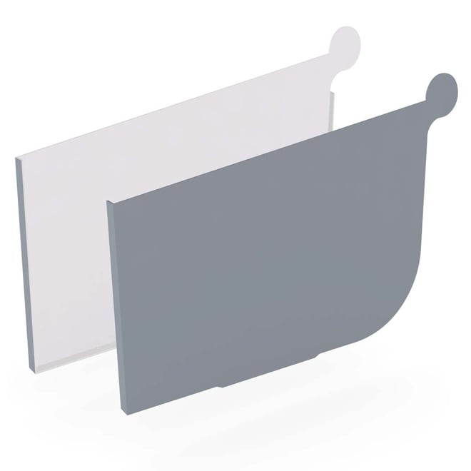 Quad Gutter Low Front 115 Stop End Pair Armour Grey