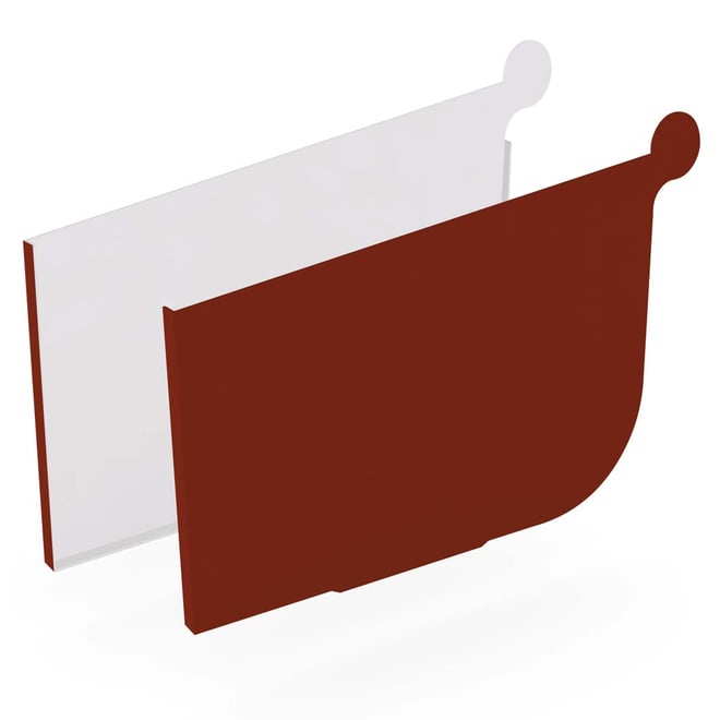 Quad Gutter Low Front 115 Stop End Pair Heritage Red