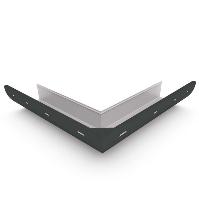 Quarter Round Gutter External Mitre Slotted Gun Metal Grey