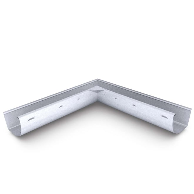 Quarter Round Gutter Internal Mitre Slotted Zinc/Aluminium
