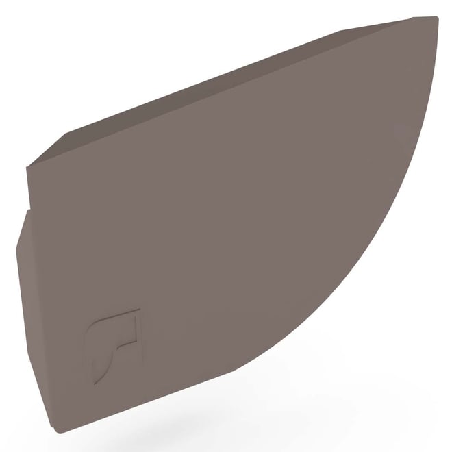 Quarter Round Gutter Stop End Left Hand Banyan Brown