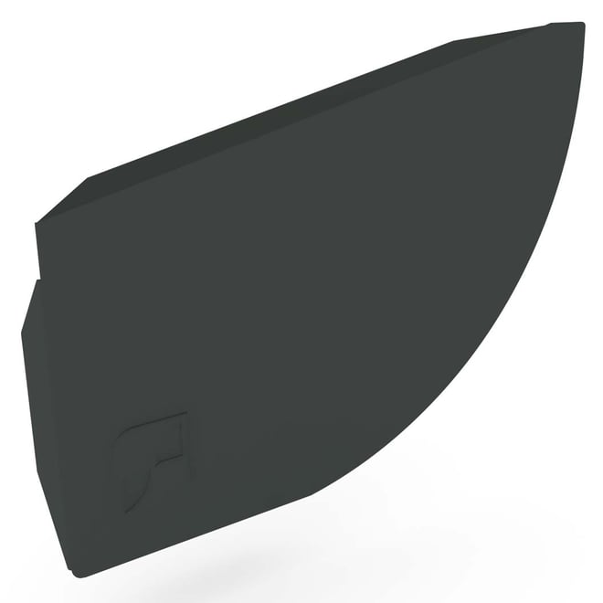 Quarter Round Gutter Stop End Left Hand Gun Metal Grey