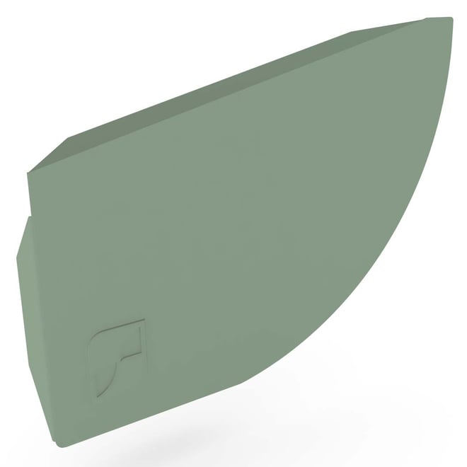 Quarter Round Gutter Stop End Left Hand Mist Green
