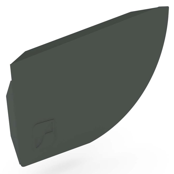 Quarter Round Gutter Stop End Left Hand Slate Grey