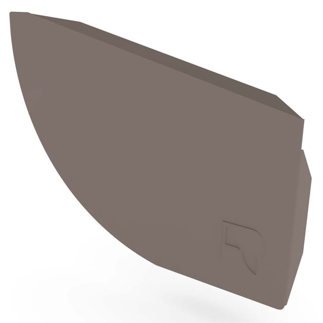 Quarter Round Gutter Stop End Right Hand Banyan Brown