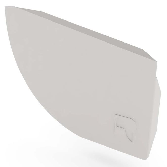 Quarter Round Gutter Stop End Right Hand Gull Grey