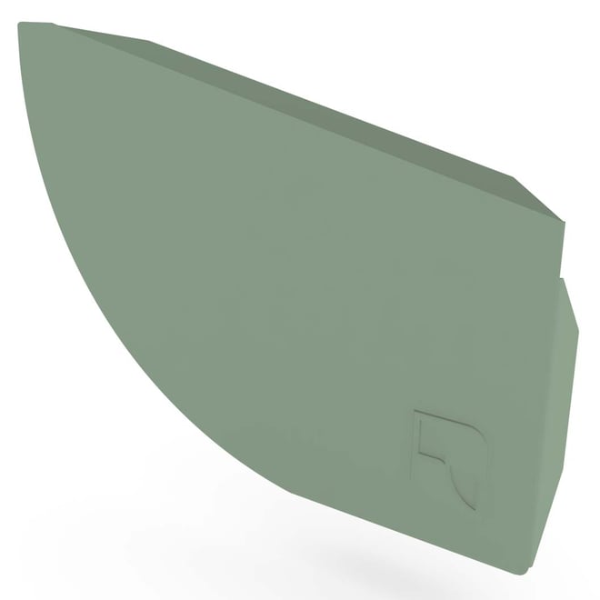 Quarter Round Gutter Stop End Right Hand Mist Green