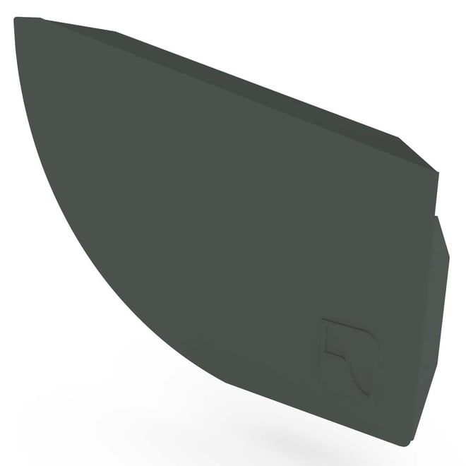 Quarter Round Gutter Stop End Right Hand Slate Grey
