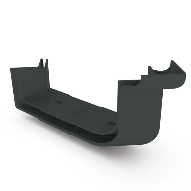 Quad Gutter 115 External Two Piece Cast Angle 90° Gun Metal Grey