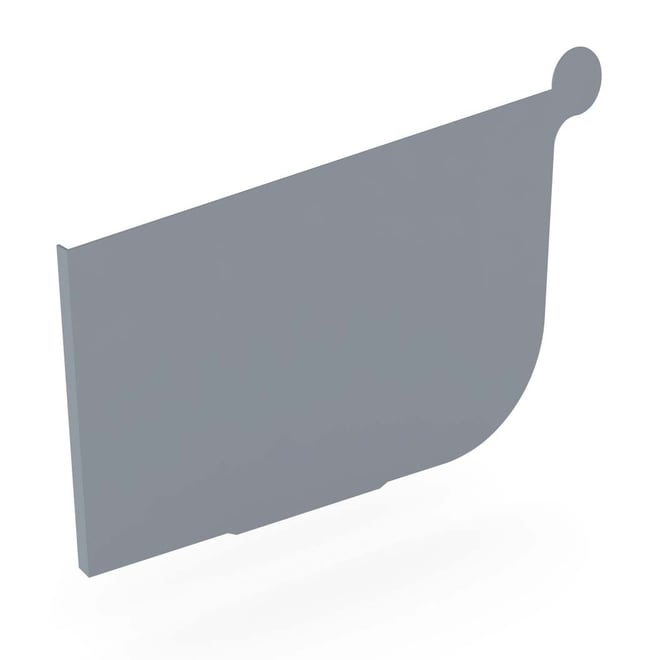 Quad Gutter 115 Stop End Left Hand Armour Grey
