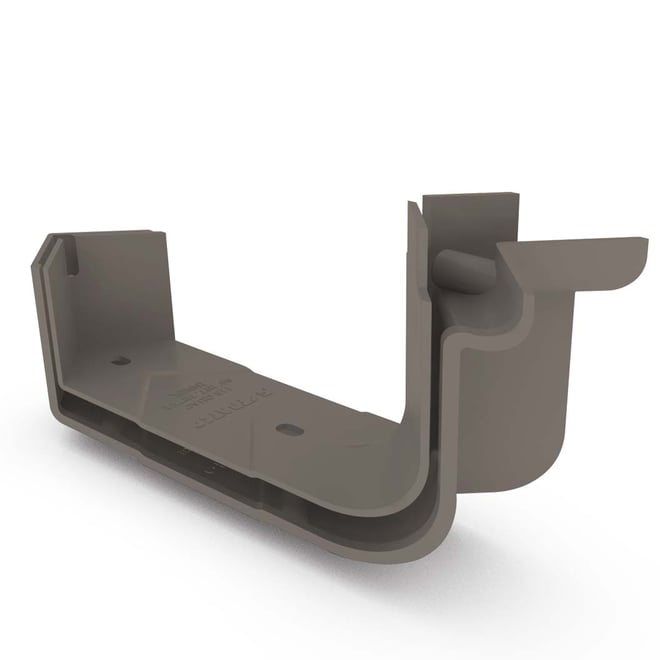 Quad Gutter 125 Internal Two Piece Cast Angle 90° Driftwood