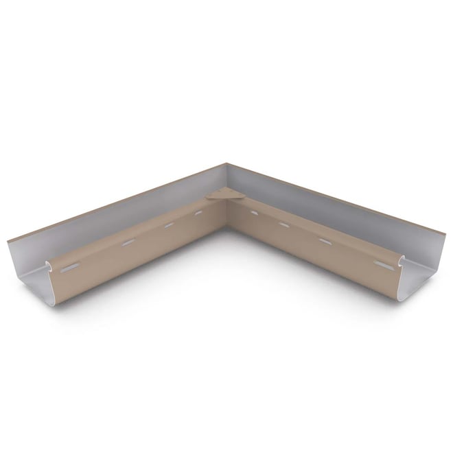 Quad Gutter 125 Internal Mitre Slotted Beige