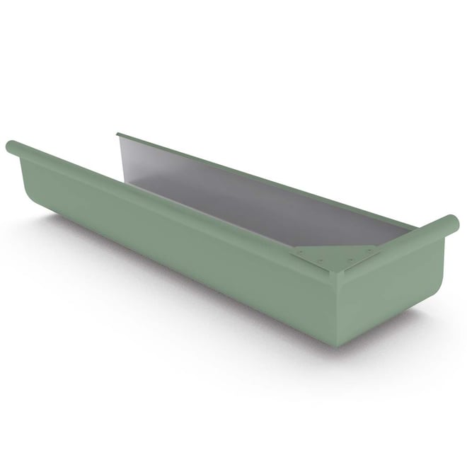 Quad Gutter 150  Return Stop End Right Hand Mist Green
