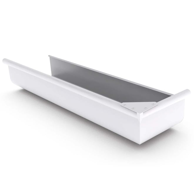 Quad Gutter 150  Return Stop End Right Hand Off White