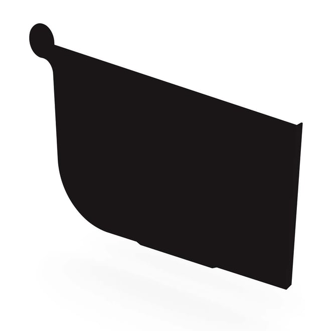 Quad Gutter 150 Stop End Right Hand Ebony