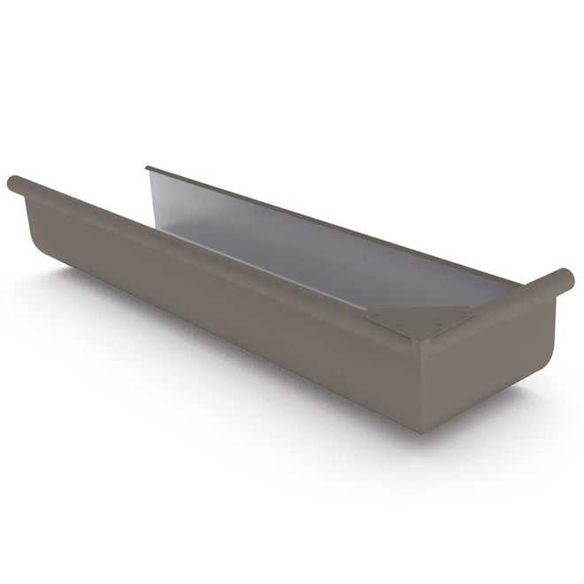 Quad Gutter 175  Return Stop End Right Hand Driftwood