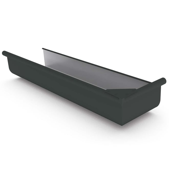 Quad Gutter 175  Return Stop End Right Hand Gun Metal Grey