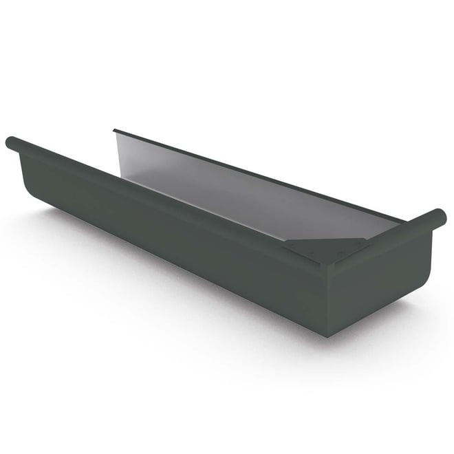Quad Gutter 175  Return Stop End Right Hand Slate Grey
