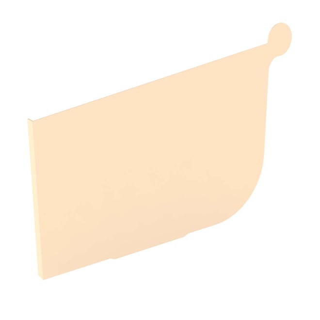 Quad Gutter 175 Stop End Left Hand Smooth Cream