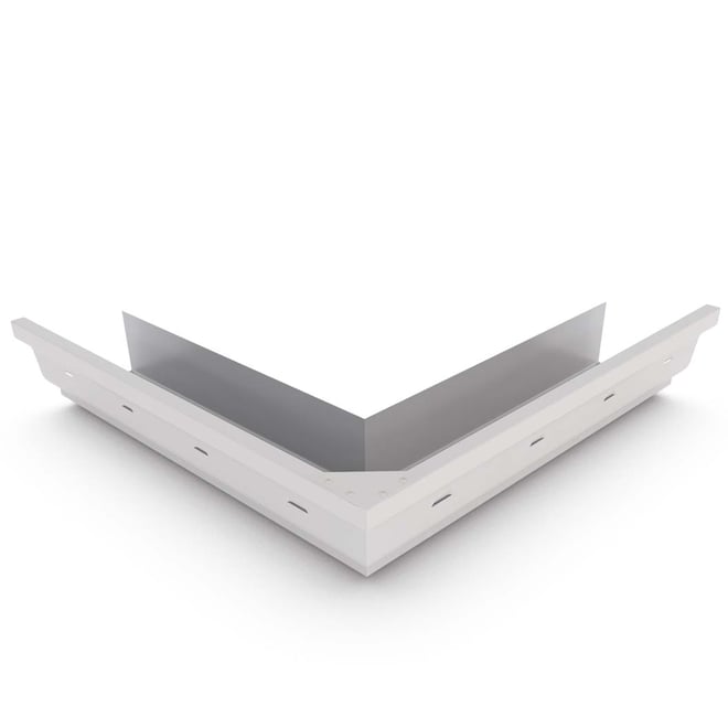 S Gutter External Mitre Slotted Gull Grey