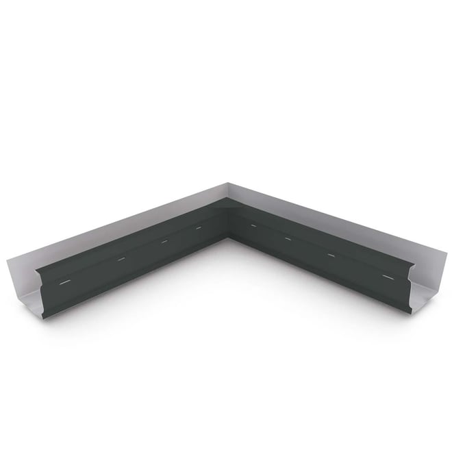 S Gutter Internal Mitre Slotted Gun Metal Grey