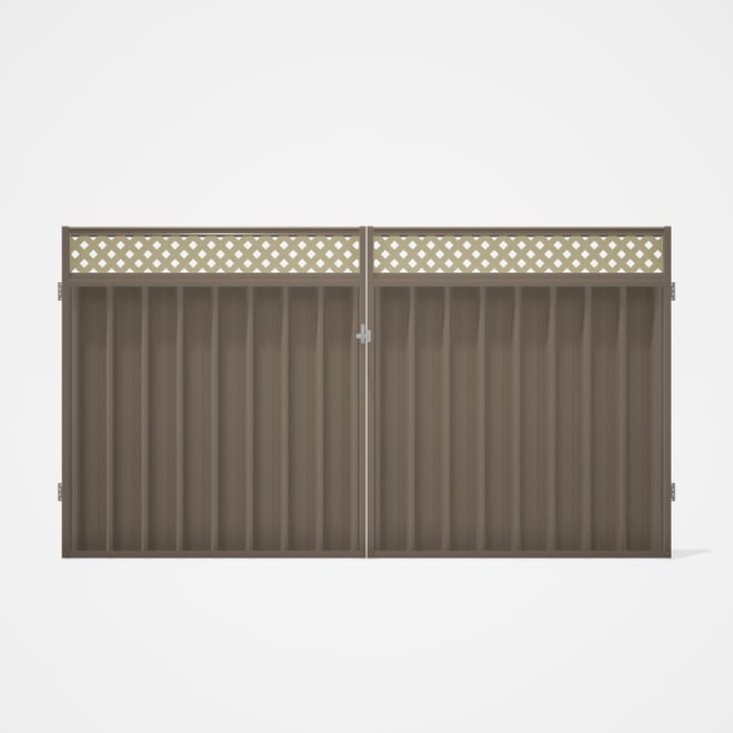 Good Neighbour® Superdek® Screen Top Double Gate Premium .35 BMT 1.8m High Sheet: Beige, Frame: Beig