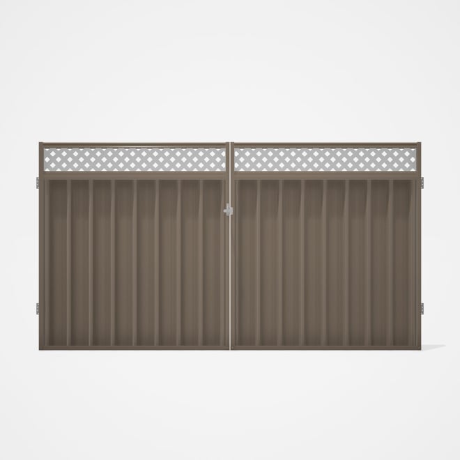 Good Neighbour® Superdek® Screen Top Double Gate Premium .35 BMT 1.8m High Sheet: Beige, Frame: Beig