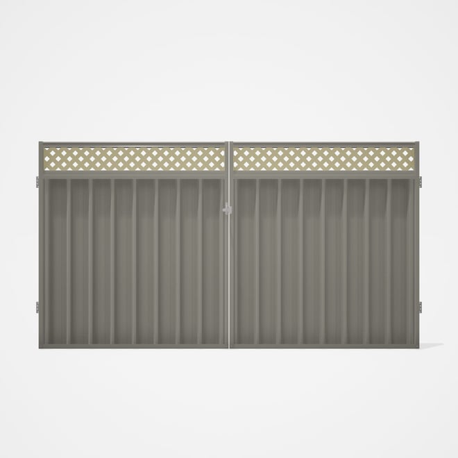 Good Neighbour® Superdek® Screen Top Double Gate Premium .35 BMT 1.8m High Sheet: Birch, Frame: Birc