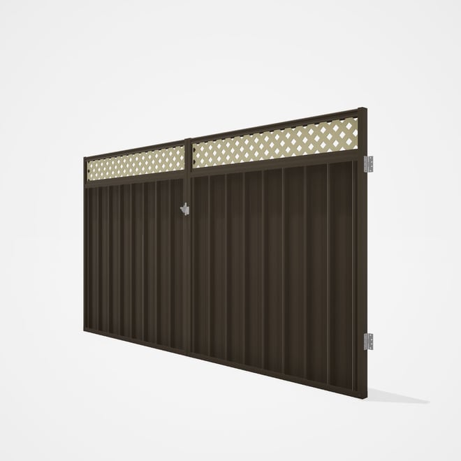 Good Neighbour® Superdek® Screen Top Double Gate Premium .35 BMT 1.8m High Sheet: Banyan Brown, Fram