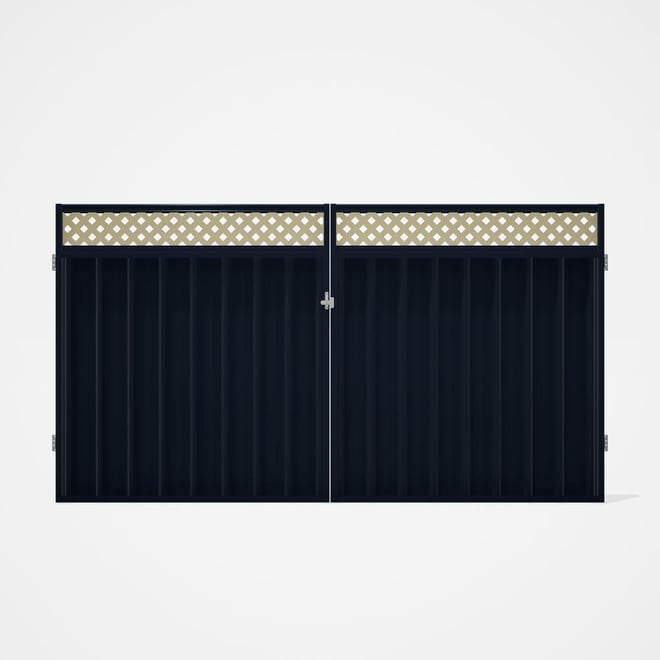 Good Neighbour® Superdek® Screen Top Double Gate Premium .35 BMT 1.8m High Sheet: Dark Stone, Frame: