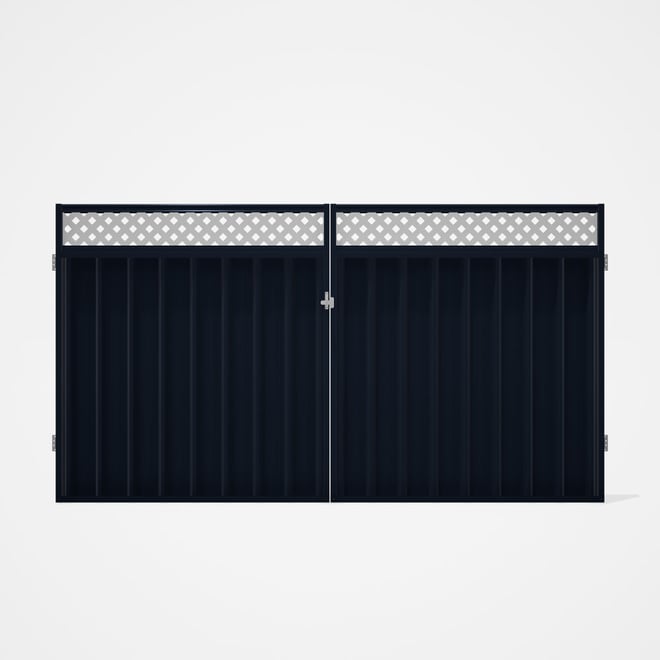 Good Neighbour® Superdek® Screen Top Double Gate Premium .35 BMT 1.8m High Sheet: Dark Stone, Frame: