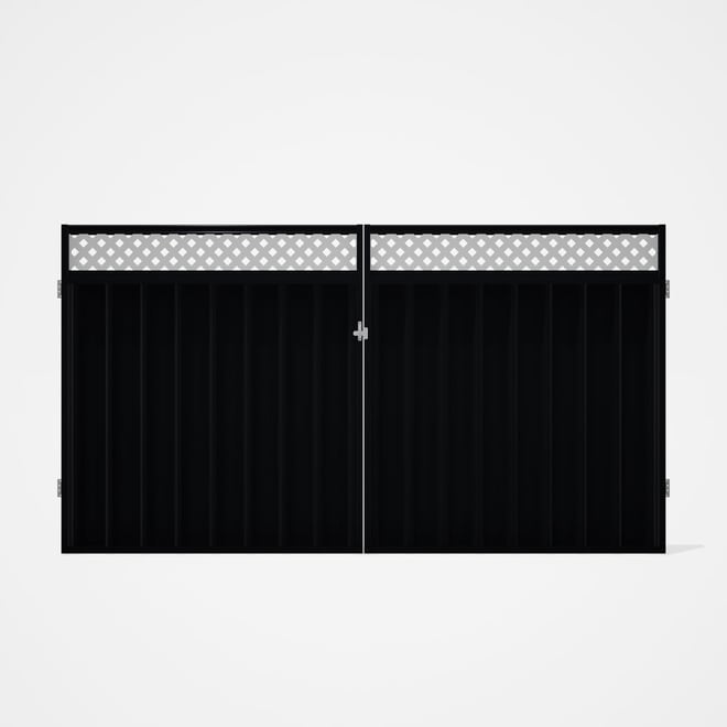 Good Neighbour® Superdek® Screen Top Double Gate Premium .35 BMT 1.8m High Sheet: Gun Metal Grey, Fr
