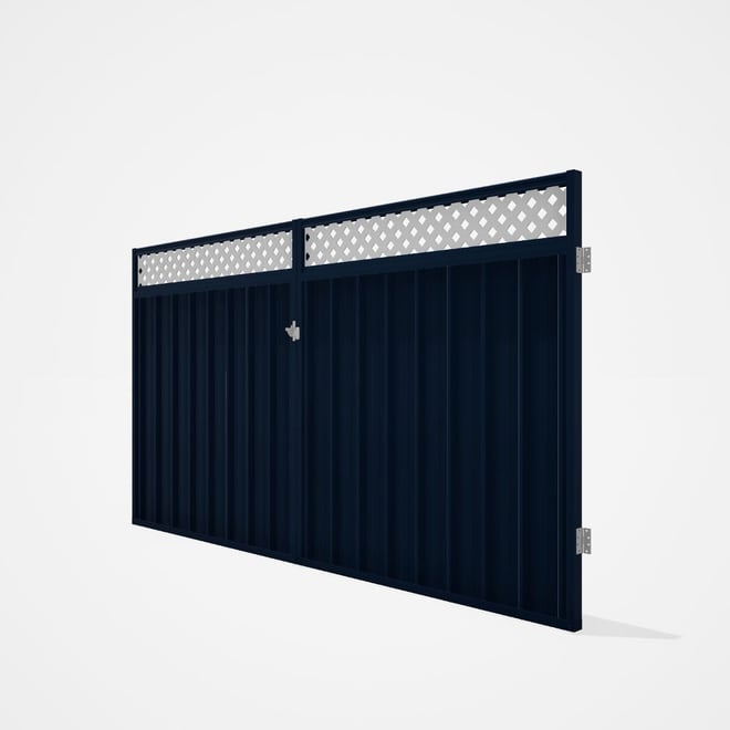 Good Neighbour® Superdek® Screen Top Double Gate Premium .35 BMT 1.8m High Sheet: Mountain Blue, Fra