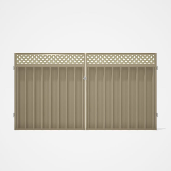 Good Neighbour® Superdek® Screen Top Double Gate Premium .35 BMT 1.8m High Sheet: Merino, Frame: Mer