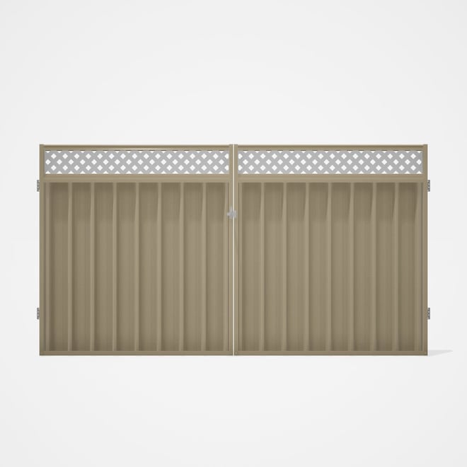 Good Neighbour® Superdek® Screen Top Double Gate Premium .35 BMT 1.8m High Sheet: Merino, Frame: Mer