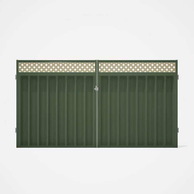 Good Neighbour® Superdek® Screen Top Double Gate Premium .35 BMT 1.8m High Sheet: Mist Green, Frame: