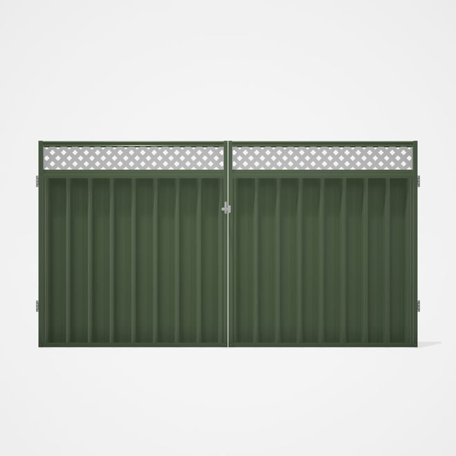 Good Neighbour® Superdek® Screen Top Double Gate Premium .35 BMT 1.8m High Sheet: Mist Green, Frame:
