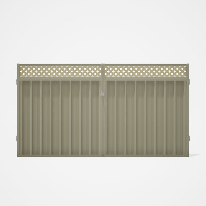 Good Neighbour® Superdek® Screen Top Double Gate Premium .35 BMT 1.8m High Sheet: Moss Vale Sand, Fr