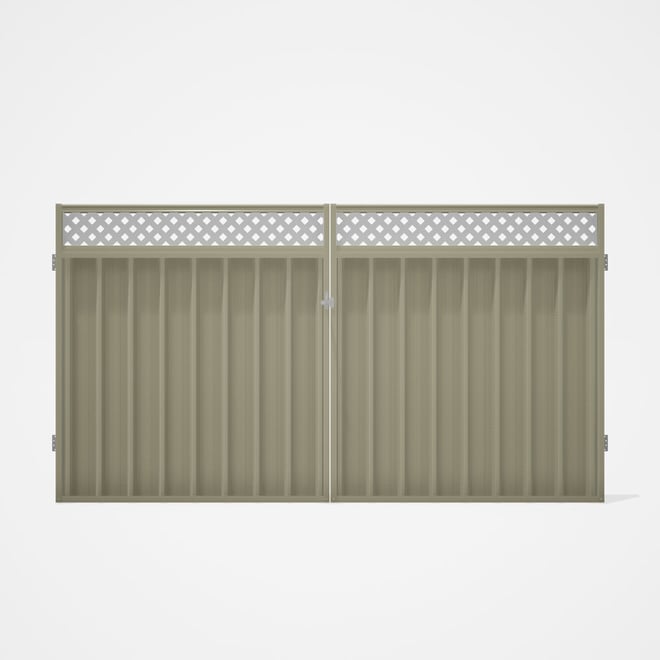 Good Neighbour® Superdek® Screen Top Double Gate Premium .35 BMT 1.8m High Sheet: Moss Vale Sand, Fr