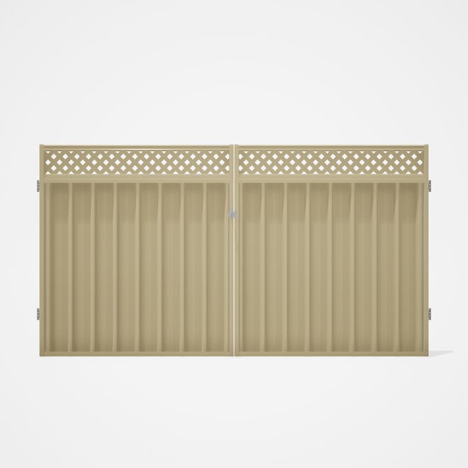 Good Neighbour® Superdek® Screen Top Double Gate Premium .35 BMT 1.8m High Sheet: Primrose, Frame: P