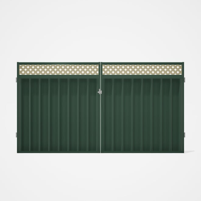 Good Neighbour® Superdek® Screen Top Double Gate Premium .35 BMT 1.8m High Sheet: Rivergum, Frame: R
